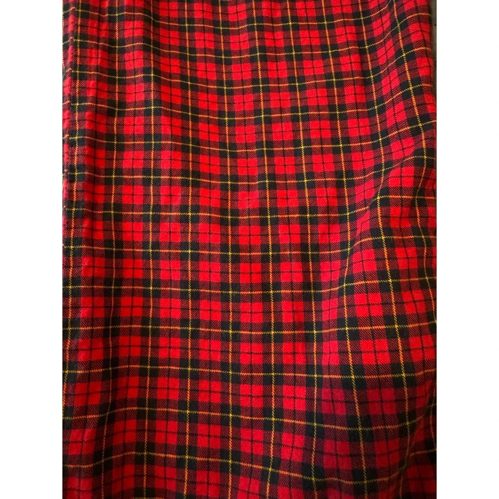 Polo Ralph Lauren Sleepwear PJ Pants Red Tartan Micro Plaid Men's L Yellow Pony
